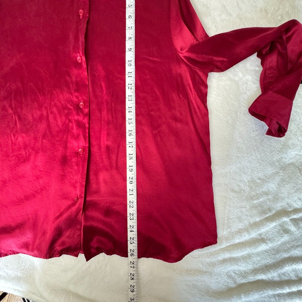 Vintage Norton McNaughton Red Silk Blouse Size 12 - Picture 8 of 8